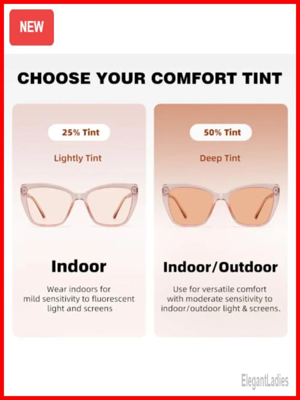 FL-41 Migraine Glasses Light Sensitivity Photophobia Indoor Outdoor LED Eyewear